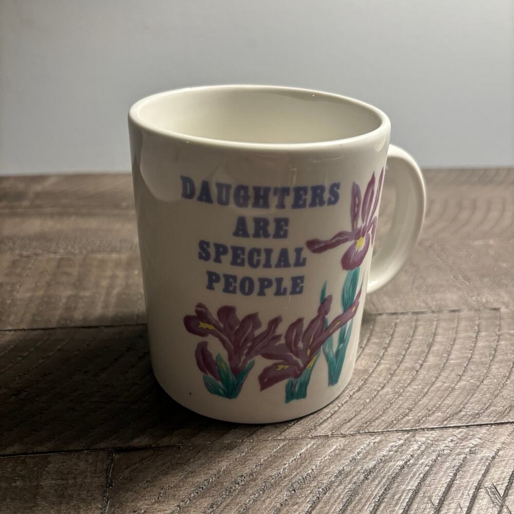 Vintage 1985 Daughter Mug White Floral Design